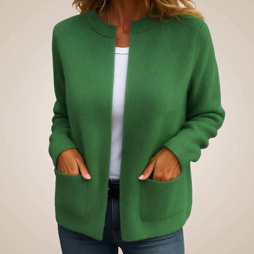 Colette | Zapínaná pletená vesta na zip s kapsami