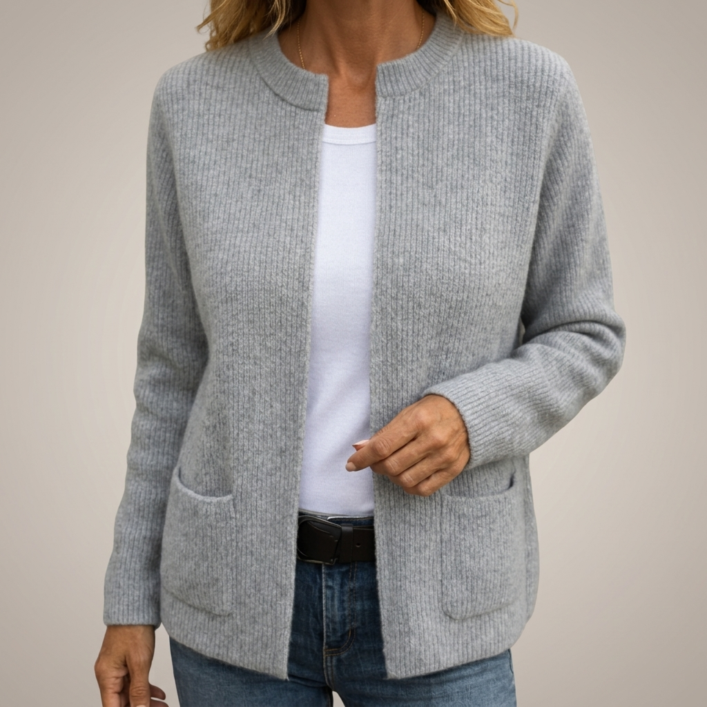 Colette | Zapínaná pletená vesta na zip s kapsami