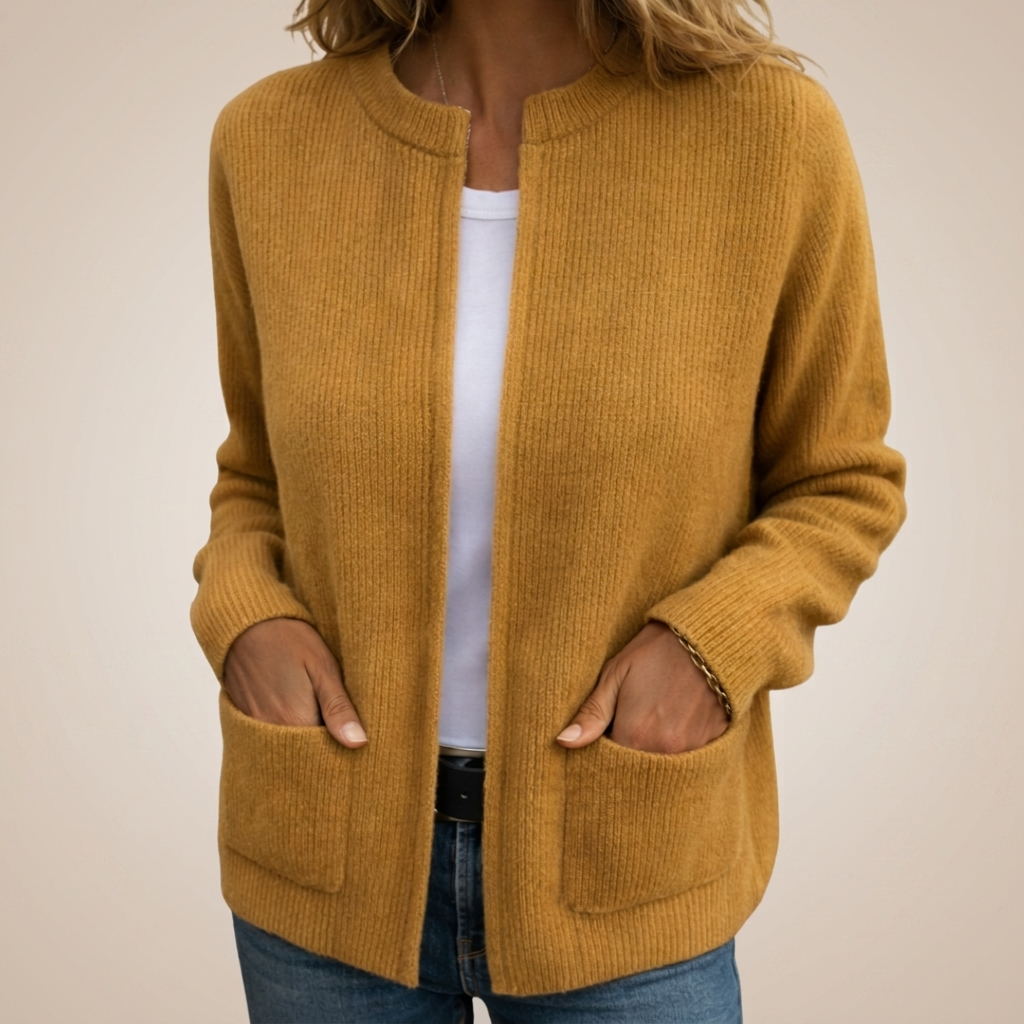 Colette | Zapínaná pletená vesta na zip s kapsami