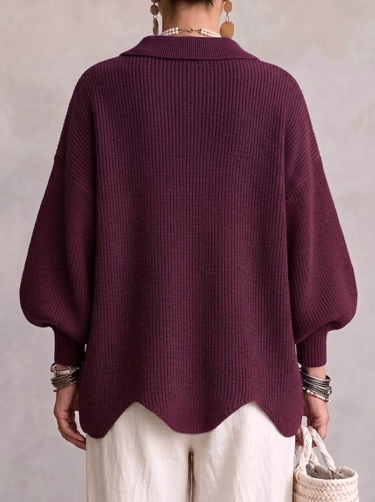 Karina | Oversized kardigan s límcem a knoflíky